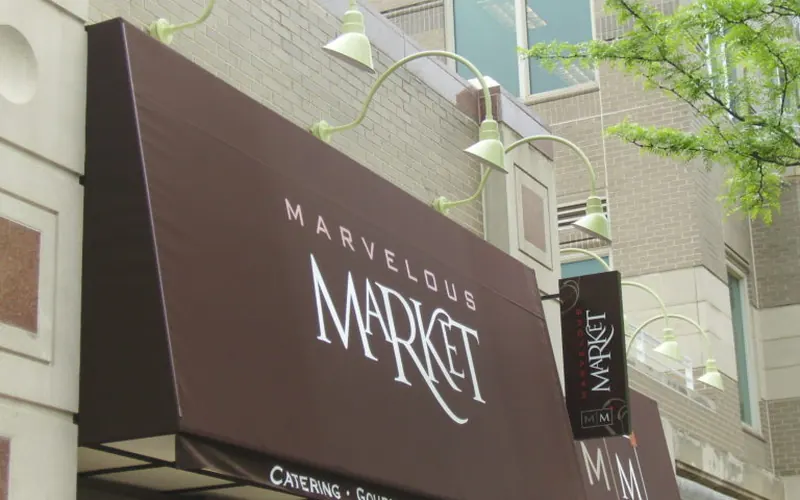 Storefront awning sign